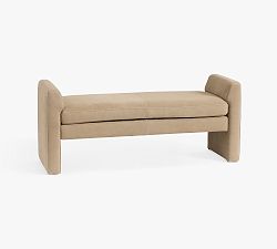 Open Box: Max Leather Bench - Nubuck Sand