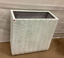 Open Box: Modern Fluted Square Planter, Tall Box (31"W x 31"H) - Rustic White