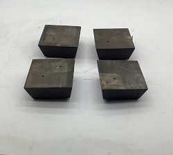 Open Box: Pearce Upholstered Furniture Block Wood Feet , Set of 4 - Warm Black