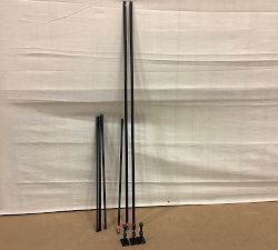 Open Box: Standard Double Curtain Rod &amp; Wall Bracket, 60" - 108", 0.75" Diam. - Cast Iron Black