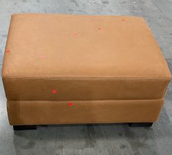 Open Box: Turner Leather Grand Ottoman (35") - Mason Pebble Caramel, Dark Walnut