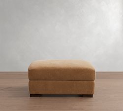 Open Box: Turner Leather Grand Ottoman (35") - Mason Pebble Caramel, Dark Walnut