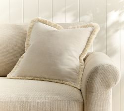 Everywhere Velvet With Fringe Pillow Cover