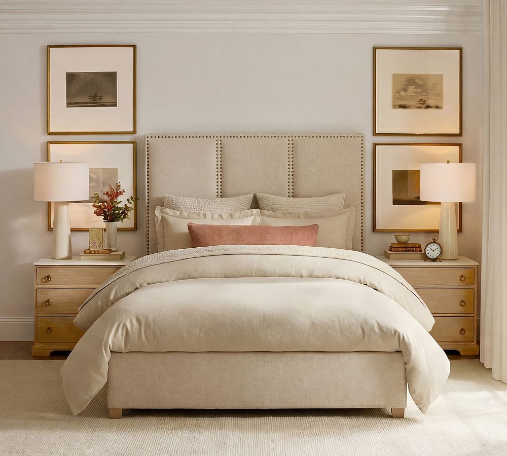 Raleigh Channel Tufted Platform Bed by Pottery Barn