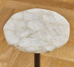 West Round Metal Accent Table (12")