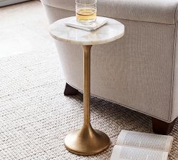 West Round Metal Accent Table (12")
