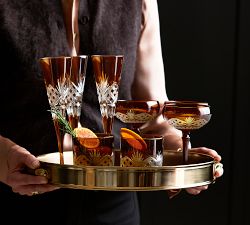 Antique Cut Coupe Glasses - Set of 4