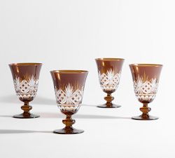 Antique Cut Glass Goblets - Set of 4