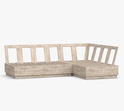 Indio Eucalyptus Modern Platform 3-Piece Outdoor Sectional (90")