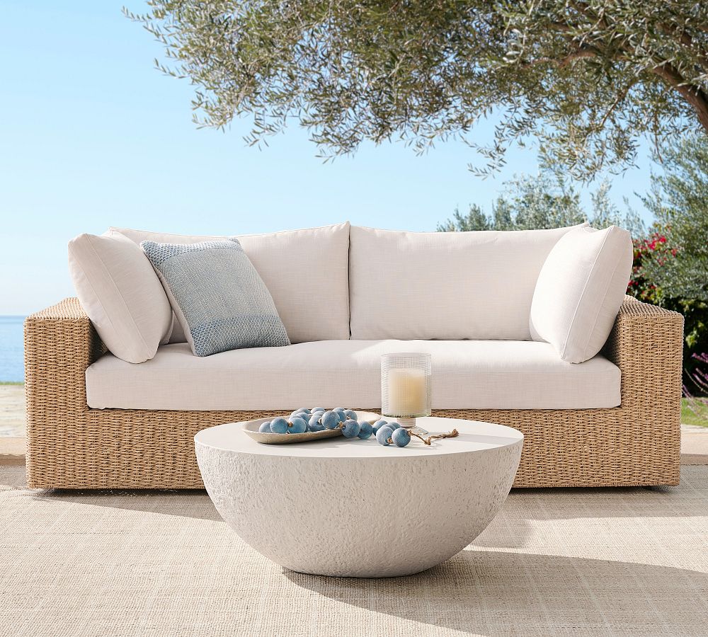 Kostas Wicker Outdoor Sofa (88") by Pottery Barn