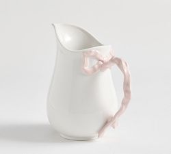 LoveShackFancy Stoneware Bow Pitcher