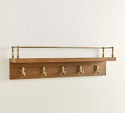 Open Box: Summerville Entry Shelf With Hooks (36"W) - Tuscan Brown, Antique Bronze