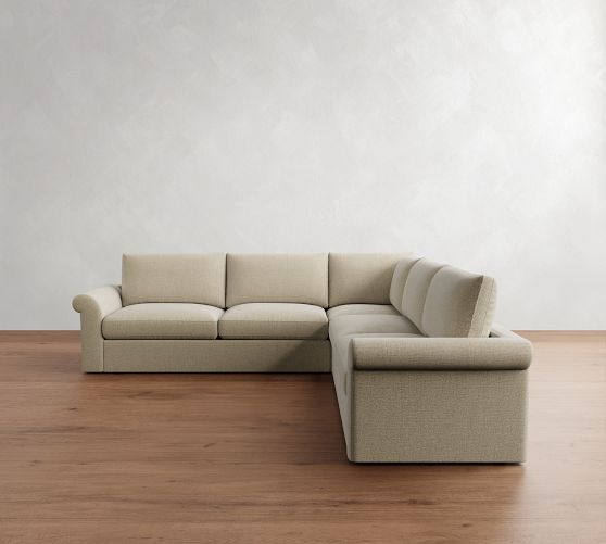 Westwood Roll Arm 3-Piece L-Shaped Sectional (124") by Pottery Barn