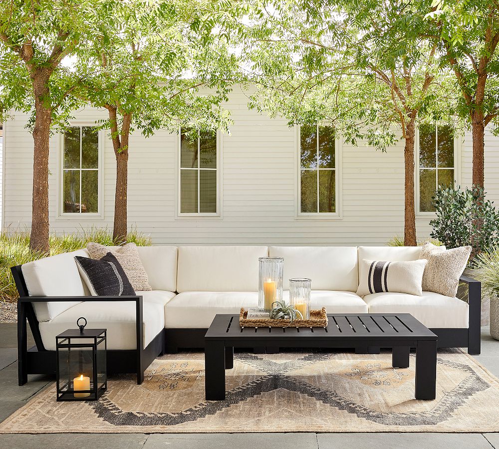 Malibu Metal Platform 5-Piece Outdoor Sectional (107") by Pottery Barn