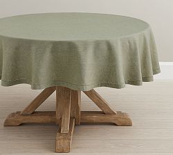 Open Box: Belgian Linen Round Tablecloth (70" Diam) - Loden