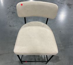 Open Box: Maison Leather Counter Height Stool - Statesville Pebble, Antique Bronze Legs