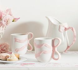 LoveShackFancy Stoneware Bow Pitcher