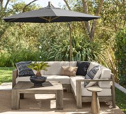 10' Rectangular Cantilever Outdoor Patio Umbrella - Rustproof Aluminum Frame with Base