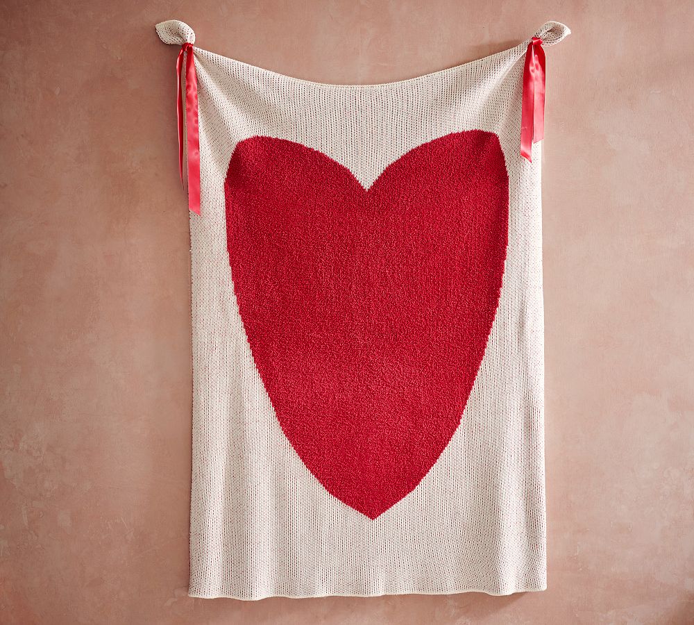 Big Heart Jacquard Throw by Pottery Barn