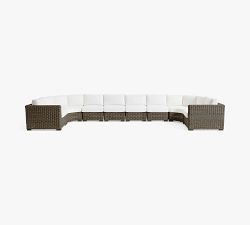 Huntington Wicker Square Arm 8-Piece Outdoor Sectional (212")