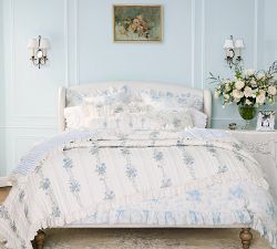 LoveShackFancy Belgian Flax Linen Rose Duvet Cover