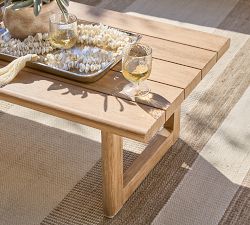 Woodside Eucalyptus Rectangular Outdoor Coffee Table (52")