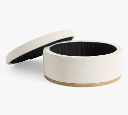 Lawton Round Upholstered Storage Ottoman (38")
