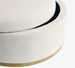 Lawton Round Upholstered Storage Ottoman (38")