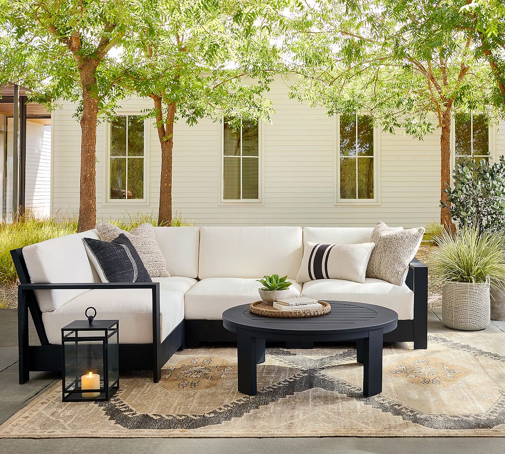 Malibu Metal Platform 4-Piece Outdoor Sectional (107") by Pottery Barn