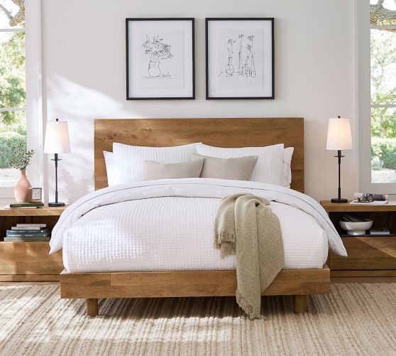 Pick-Stitch Handcrafted Cotton Linen Quilt by Pottery Barn