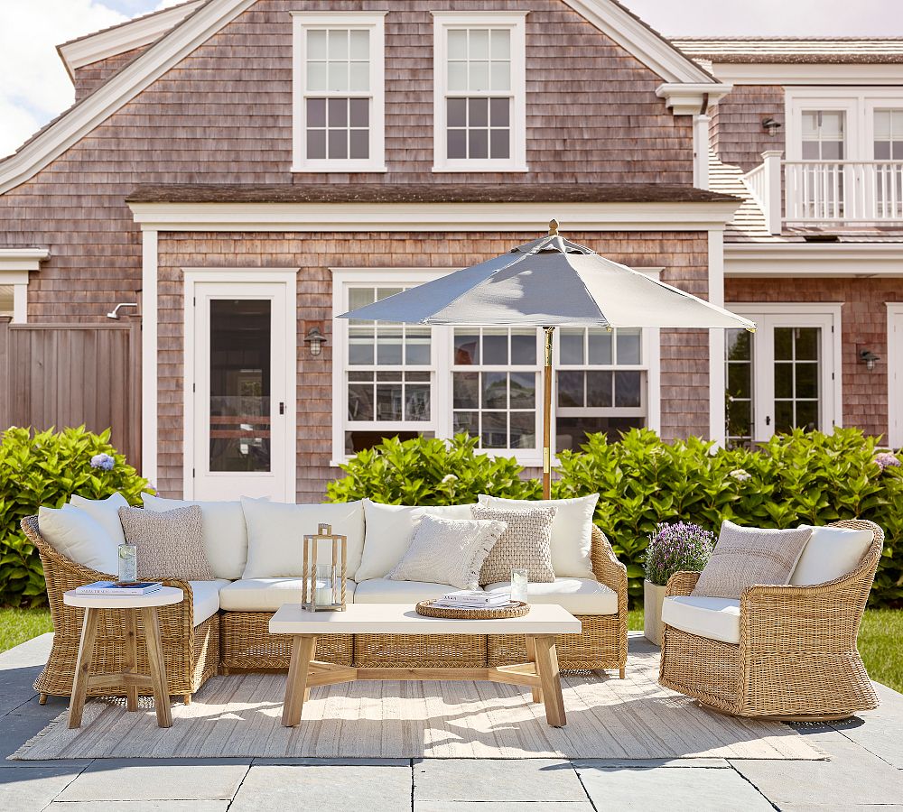 Westport Wicker 5-Piece Outdoor Sectional (93") by Pottery Barn