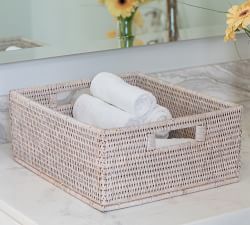Tava Handwoven Rattan Rectangular Storage Basket