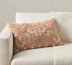 Zea Embroidered Lumbar Pillow Cover