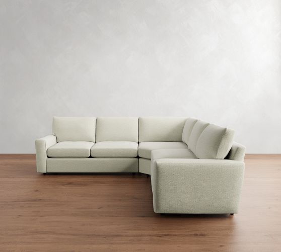 Pearce Modern Square Arm 3-Piece L-Shaped Sectional (118") by Pottery Barn