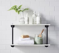 Linden Handcrafted Double Marble Shelf (24")