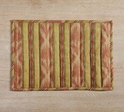 Open Box: Parker Stripe Ikat Quilted Placemats, Set of 4 - Warm Multi