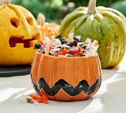 Peanuts™ Pumpkin Shaped Stoneware Serving Bowl &amp; Mugs