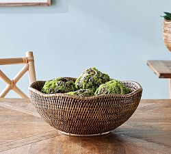 Rattan Scalloped Edge Decorative Bowl