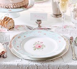 LoveShackFancy Garden Floral Porcelain Dinner Plates - Set of 4