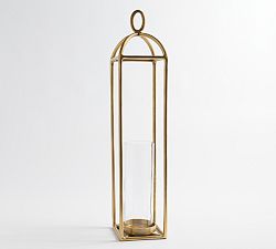 Open Box: Fallon Forged Iron Outdoor Lantern, Large (38") - Brass