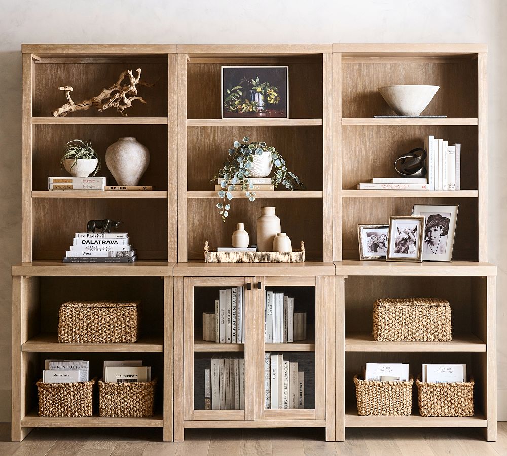 Modern Farmhouse 102” Shelf with Display Cabinet by Pottery Barn