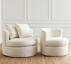 Balboa Slipcovered Swivel Chair