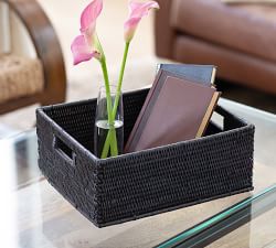 Tava Handwoven Rattan Rectangular Storage Basket