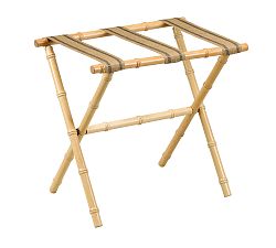 Open Box: Bamboo Wood Luggage Rack with Burlap Straps (23"W x 21"H) - Natural, Tan/Black