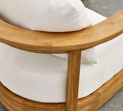 Malibu Teak Swivel Curved Outdoor Lounge Chair