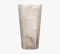 Open Box: Tamer Alabaster Hexagon Sconce (14") - White