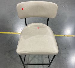 Open Box: Maison Leather Counter Height Stool - Statesville Pebble, Antique Bronze Legs