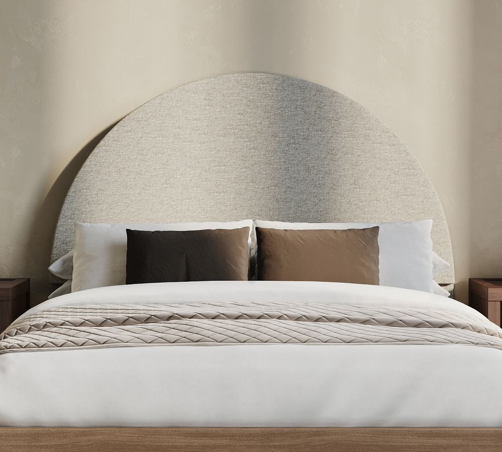 Curved Upholstered Wall Mounted Headboard by Pottery Barn