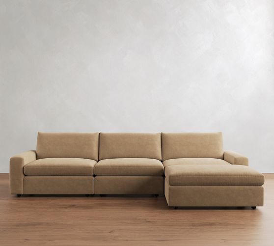 Sierra Leather Modular Chaise Sectional (147") by Pottery Barn