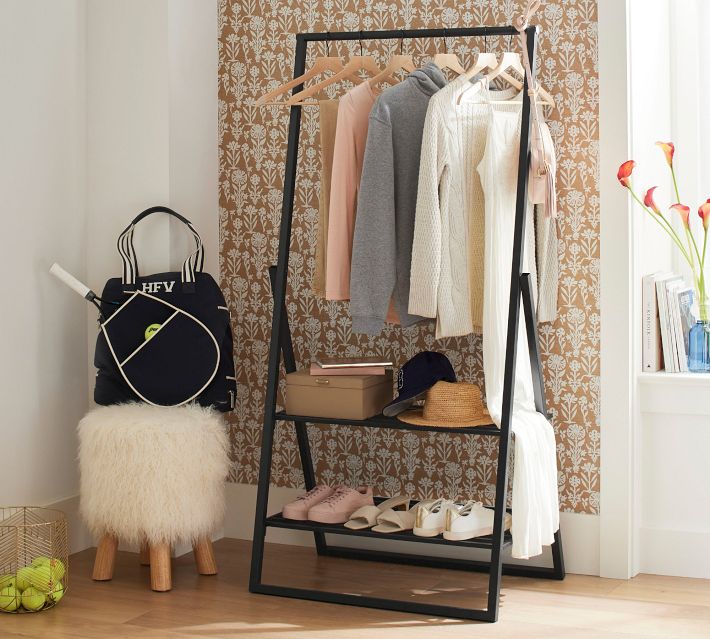 dress rack designs Amazon.com: Tribesigns L Shape Clothes Rack, Corner Garment Rack with  Storage Shelves and Hanging Rods, Space-Saving Large Open Wardrobe Closet  for Bedroom : Home & Kitchen